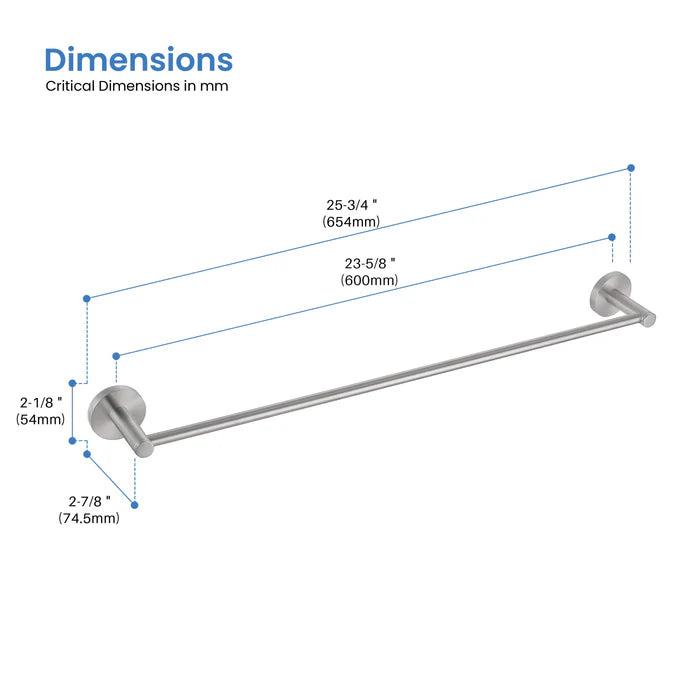 Casa Fixtures - Bathroom Accessories - Halo 24 inch Bathroom Towel Bar (CBA-1404)