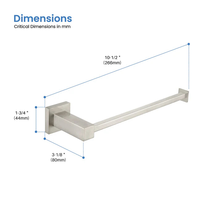 Casa Fixtures - Bathroom Accessories - Quadra 10 inch Bathroom Towel Holder (CBA-1503)