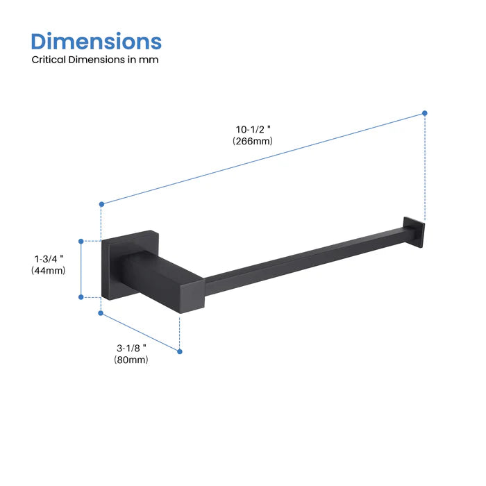 Casa Fixtures - Bathroom Accessories - Quadra 10 inch Bathroom Towel Holder (CBA-1503)