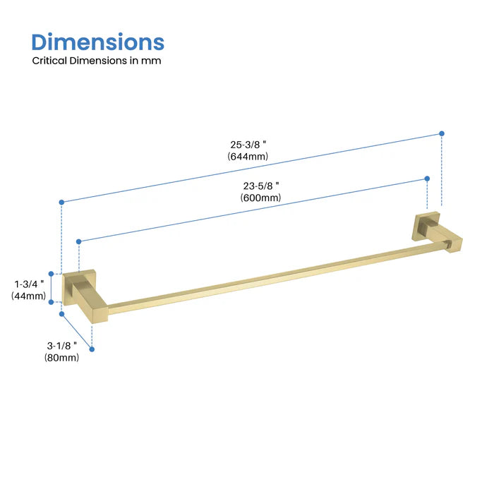Casa Fixtures - Bathroom Accessories - Quadra 24 inch Bathroom Towel Bar (CBA-1504)