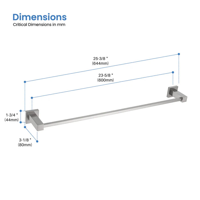 Casa Fixtures - Bathroom Accessories - Quadra 24 inch Bathroom Towel Bar (CBA-1504)