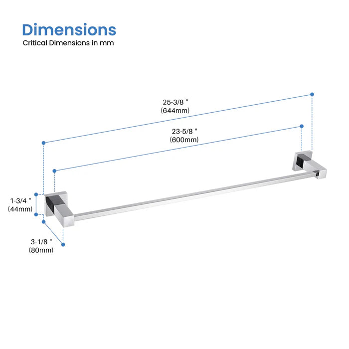 Casa Fixtures - Bathroom Accessories - Quadra 24 inch Bathroom Towel Bar (CBA-1504)