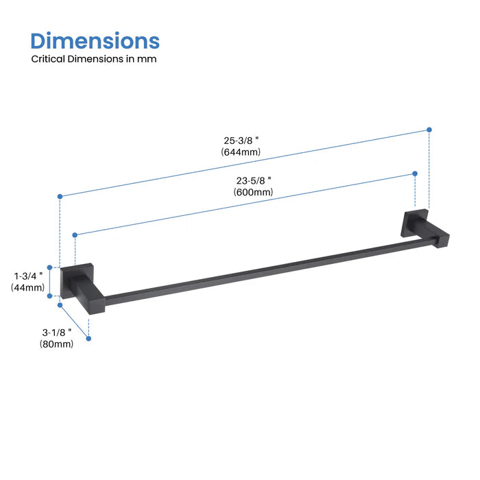 Casa Fixtures - Bathroom Accessories - Quadra 24 inch Bathroom Towel Bar (CBA-1504)