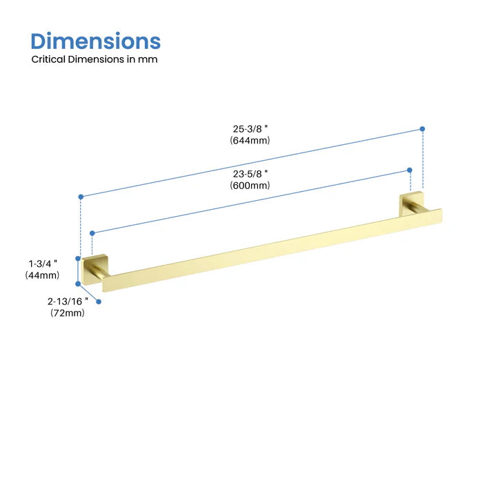 Casa Fixtures - Bathroom Accessories - Fusion 24 inch Bathroom Towel Bar (CBA-1604)