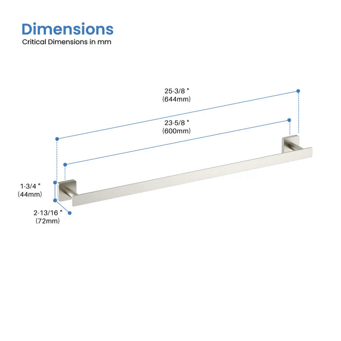 Casa Fixtures - Bathroom Accessories - Fusion 24 inch Bathroom Towel Bar (CBA-1604)