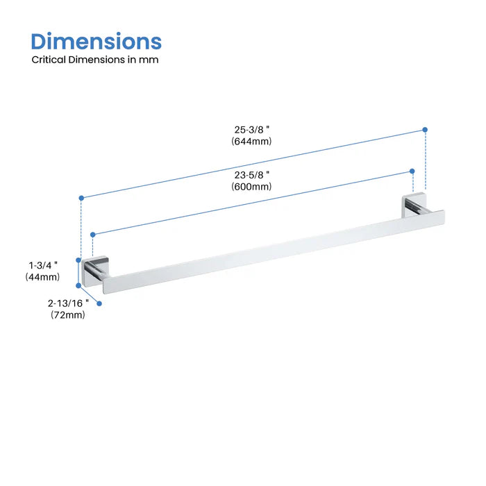 Casa Fixtures - Bathroom Accessories - Fusion 24 inch Bathroom Towel Bar (CBA-1604)