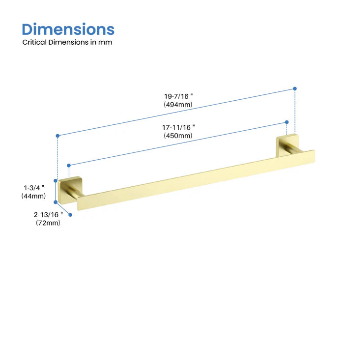 Casa Fixtures - Bathroom Accessories - Fusion 18 inch Bathroom Towel Bar (CBA-1605)