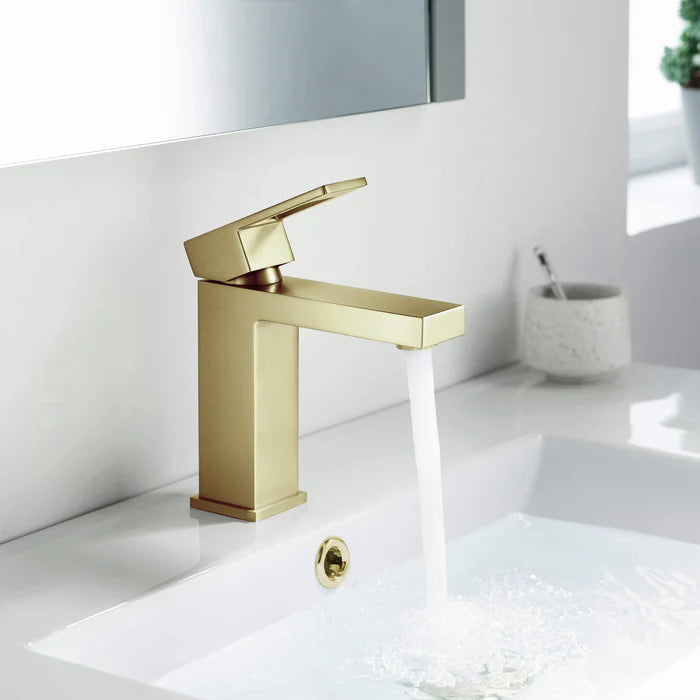 Casa Fixtures - Bathroom Faucet - Quadra Single Handle Bathroom Vanity Sink Faucet with Pop Up Drain (CBF-1002)