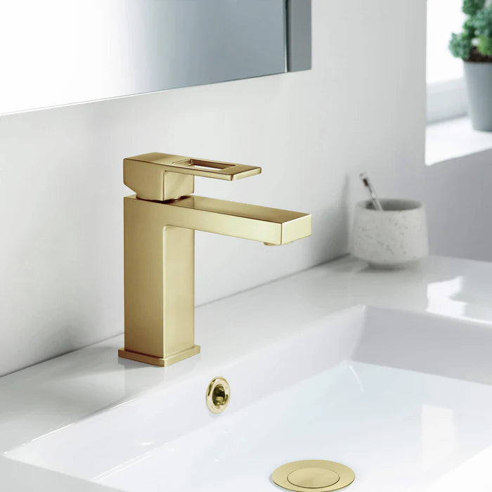 Casa Fixtures - Bathroom Faucet - Quadra Single Handle Bathroom Vanity Sink Faucet with Pop Up Drain (CBF-1002)