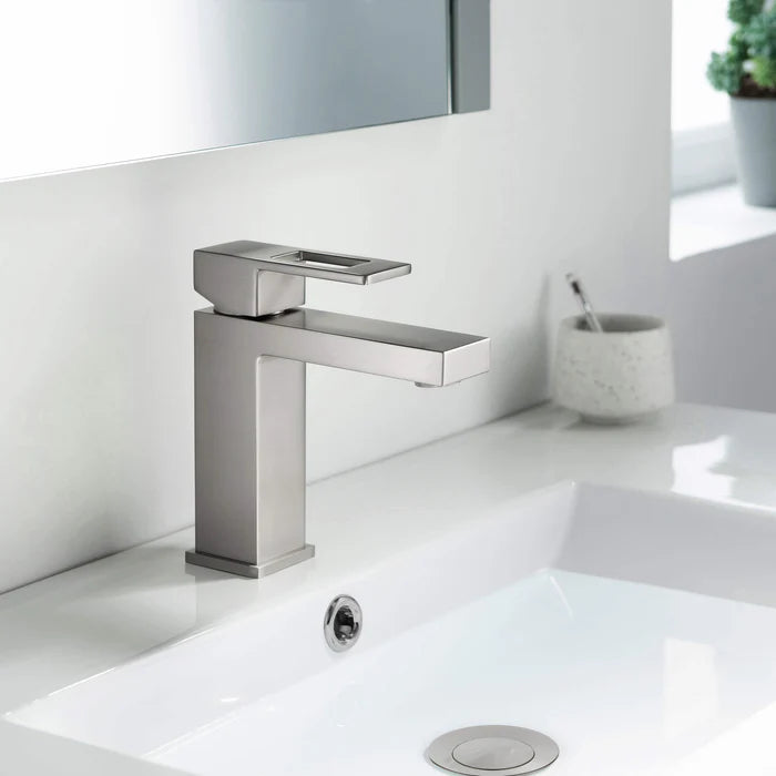 Casa Fixtures - Bathroom Faucet - Quadra Single Handle Bathroom Vanity Sink Faucet with Pop Up Drain (CBF-1002)