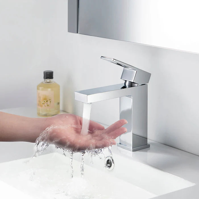 Casa Fixtures - Bathroom Faucet - Quadra Single Handle Bathroom Vanity Sink Faucet with Pop Up Drain (CBF-1002)