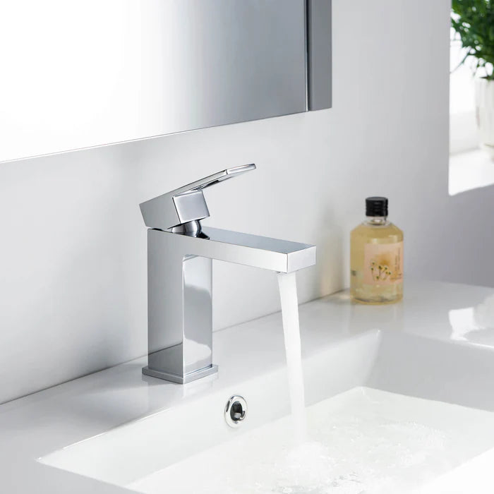 Casa Fixtures - Bathroom Faucet - Quadra Single Handle Bathroom Vanity Sink Faucet with Pop Up Drain (CBF-1002)
