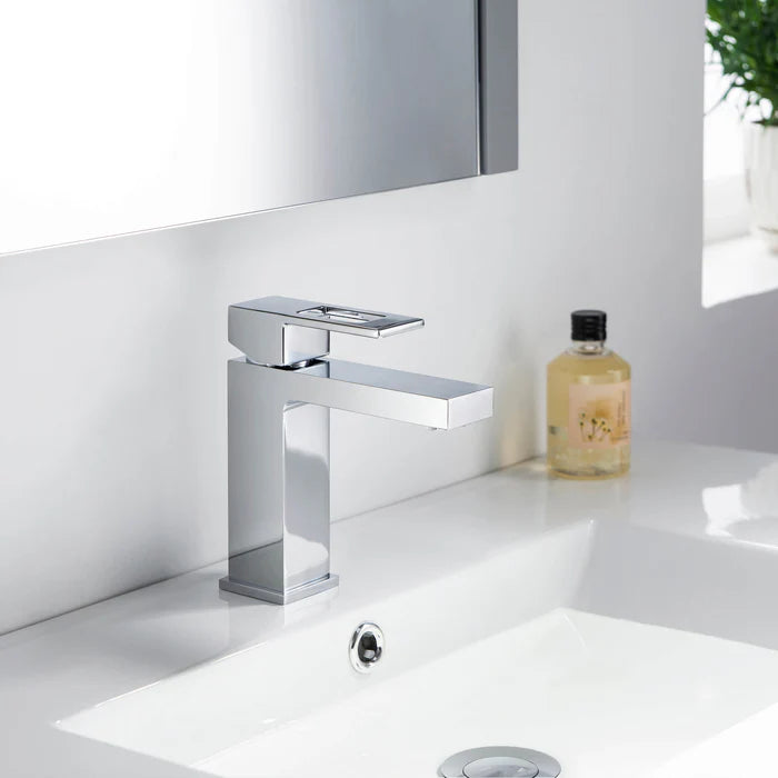 Casa Fixtures - Bathroom Faucet - Quadra Single Handle Bathroom Vanity Sink Faucet with Pop Up Drain (CBF-1002)