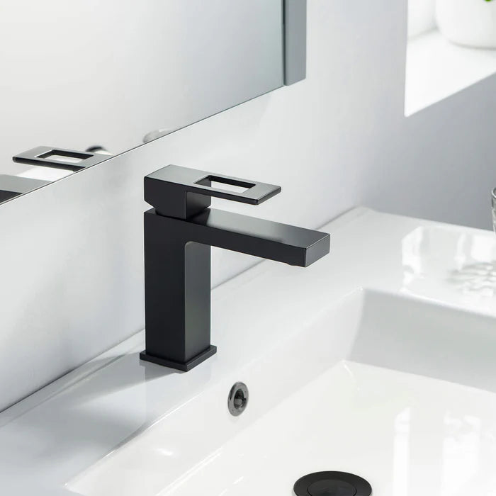 Casa Fixtures - Bathroom Faucet - Quadra Single Handle Bathroom Vanity Sink Faucet with Pop Up Drain (CBF-1002)