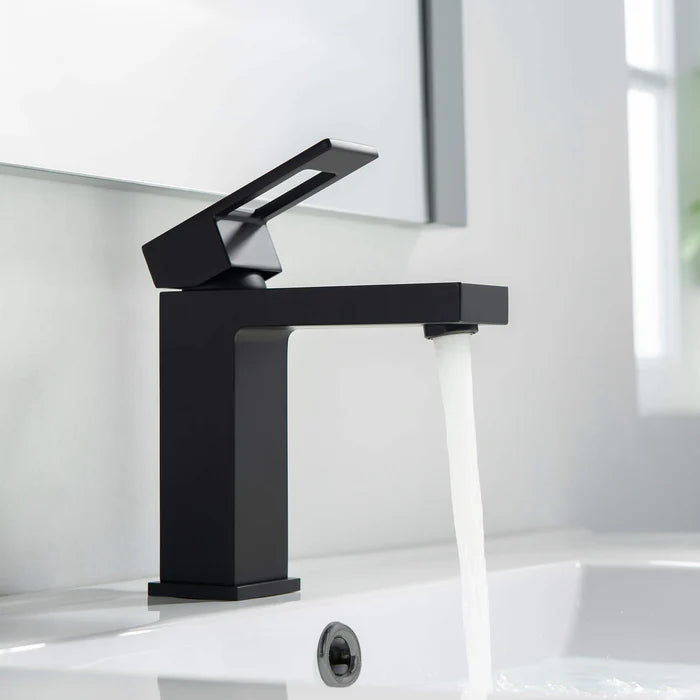 Casa Fixtures - Bathroom Faucet - Quadra Single Handle Bathroom Vanity Sink Faucet with Pop Up Drain (CBF-1002)