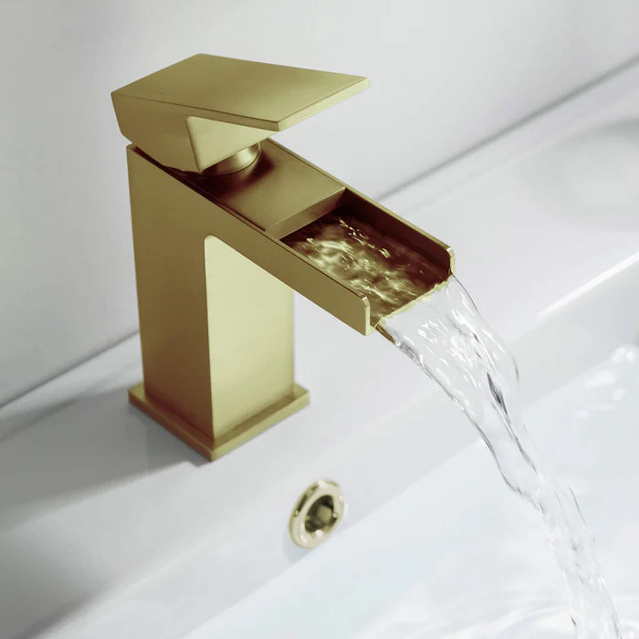 Casa Fixtures - Bathroom Faucet - Quadra Waterfall Single Handle Bathroom Vanity Sink Faucet with Pop Up Drain (CBF-1004)