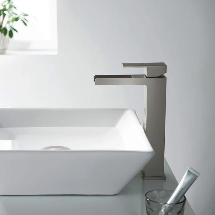 Casa Fixtures - Bathroom Faucet - Quadra Waterfall Single Handle Bathroom Vessel Sink Faucet with Pop Up Drain (CBF-1005)
