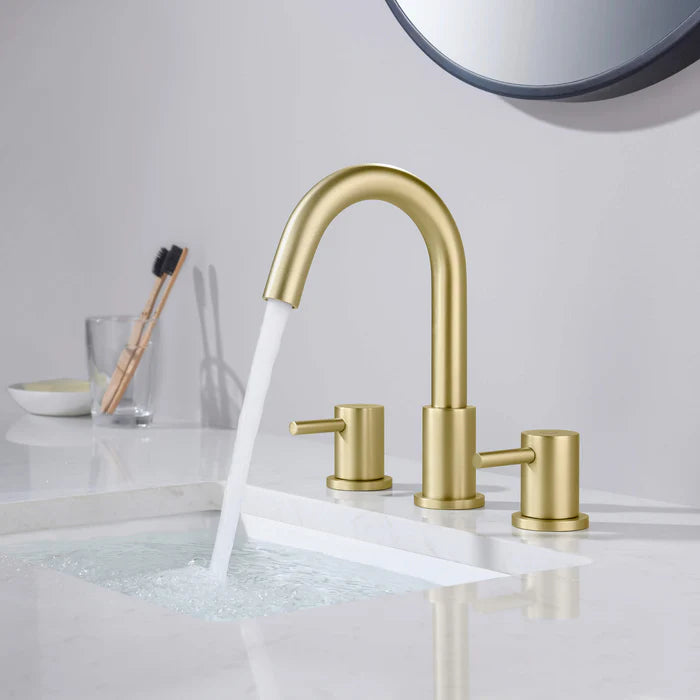 Casa Fixtures - Bathroom Faucet - Halo 8" Widespread Bathroom Sink Faucet with Drain Assembly (CBF-1016)