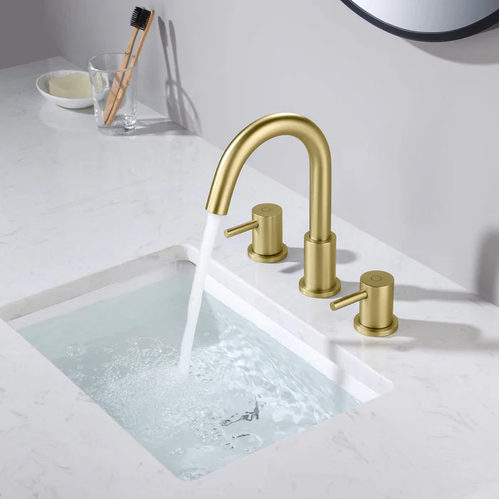 Casa Fixtures - Bathroom Faucet - Halo 8" Widespread Bathroom Sink Faucet with Drain Assembly (CBF-1016)