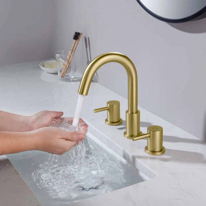 Casa Fixtures - Bathroom Faucet - Halo 8" Widespread Bathroom Sink Faucet with Drain Assembly (CBF-1016)
