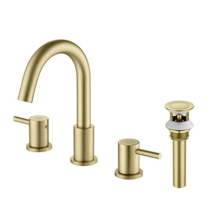 Casa Fixtures - Bathroom Faucet - Halo 8" Widespread Bathroom Sink Faucet with Drain Assembly (CBF-1016)