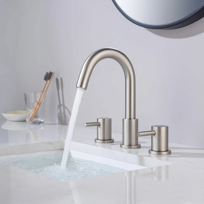 Casa Fixtures - Bathroom Faucet - Halo 8" Widespread Bathroom Sink Faucet with Drain Assembly (CBF-1016)