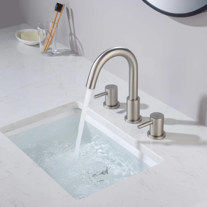 Casa Fixtures - Bathroom Faucet - Halo 8" Widespread Bathroom Sink Faucet with Drain Assembly (CBF-1016)