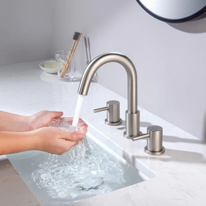 Casa Fixtures - Bathroom Faucet - Halo 8" Widespread Bathroom Sink Faucet with Drain Assembly (CBF-1016)