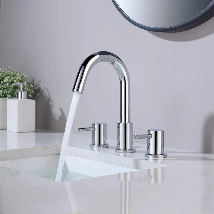 Casa Fixtures - Bathroom Faucet - Halo 8" Widespread Bathroom Sink Faucet with Drain Assembly (CBF-1016)