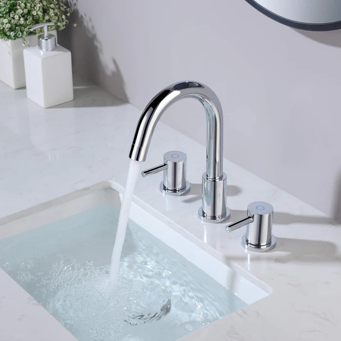 Casa Fixtures - Bathroom Faucet - Halo 8" Widespread Bathroom Sink Faucet with Drain Assembly (CBF-1016)