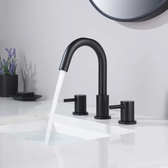 Casa Fixtures - Bathroom Faucet - Halo 8" Widespread Bathroom Sink Faucet with Drain Assembly (CBF-1016)
