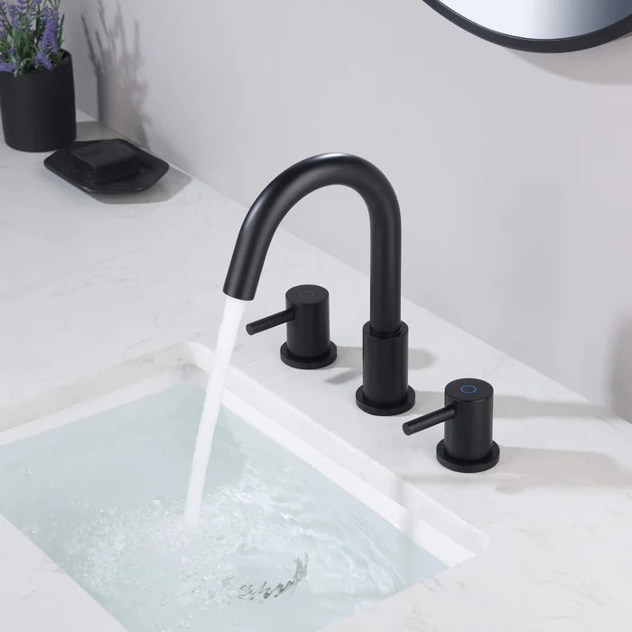 Casa Fixtures - Bathroom Faucet - Halo 8" Widespread Bathroom Sink Faucet with Drain Assembly (CBF-1016)
