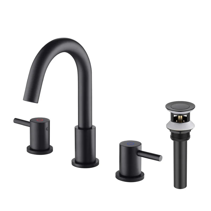 Casa Fixtures - Bathroom Faucet - Halo 8" Widespread Bathroom Sink Faucet with Drain Assembly (CBF-1016)