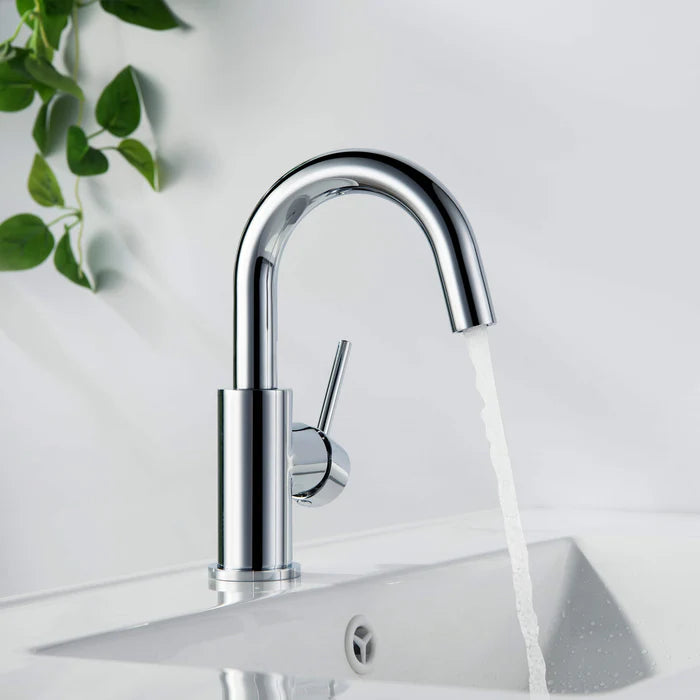 Casa Fixtures - Bathroom Faucet - Halo High-Arc Single Handle Bathroom Vanity Sink Faucet with Pop Up Drain (CBF-1021)