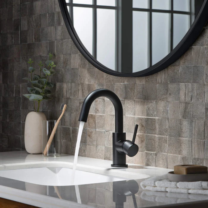 Casa Fixtures - Bathroom Faucet - Halo High-Arc Single Handle Bathroom Vanity Sink Faucet with Pop Up Drain (CBF-1021)