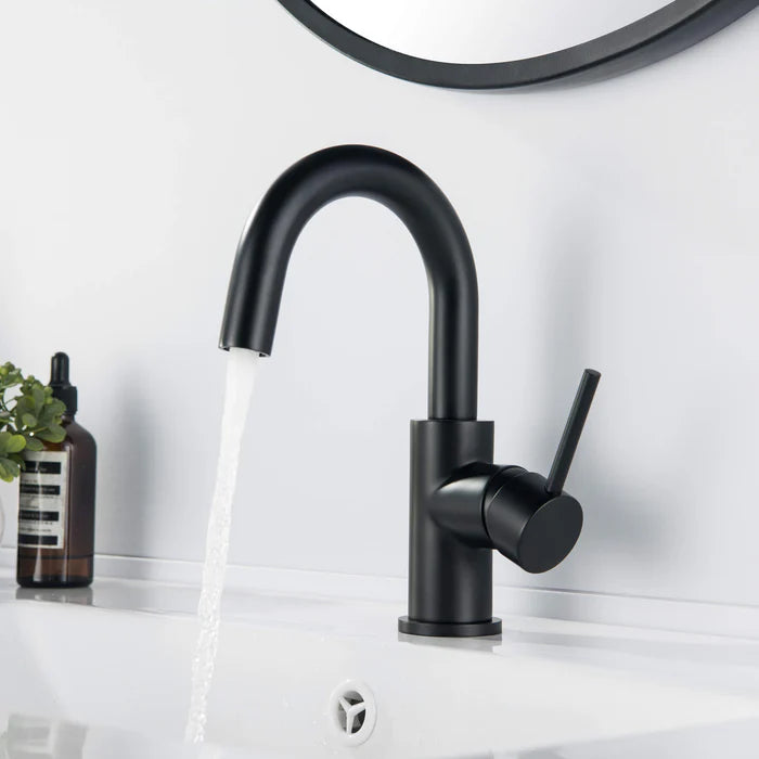 Casa Fixtures - Bathroom Faucet - Halo High-Arc Single Handle Bathroom Vanity Sink Faucet with Pop Up Drain (CBF-1021)