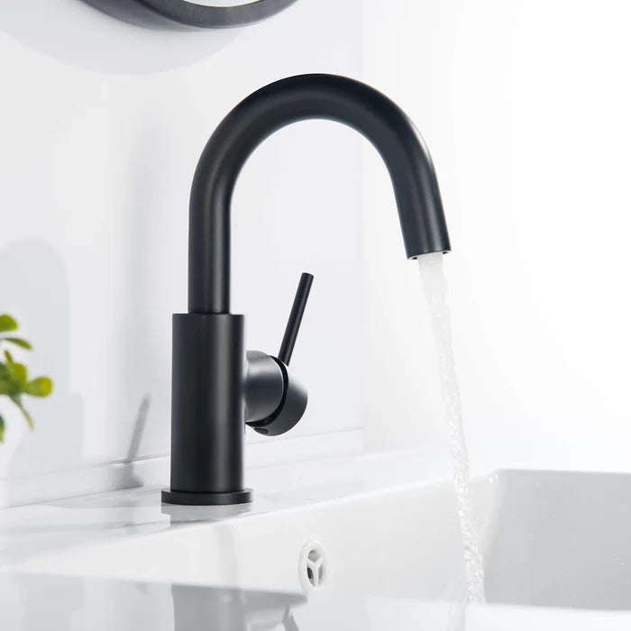 Casa Fixtures - Bathroom Faucet - Halo High-Arc Single Handle Bathroom Vanity Sink Faucet with Pop Up Drain (CBF-1021)