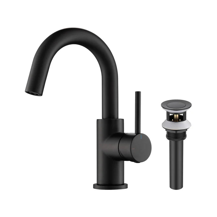 Casa Fixtures - Bathroom Faucet - Halo High-Arc Single Handle Bathroom Vanity Sink Faucet with Pop Up Drain (CBF-1021)