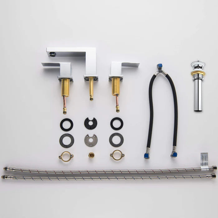 Casa Fixtures - Bathroom Faucet - Quadra 8" Widespread Bathroom Sink Faucet with Drain Assembly (CBF-1024)