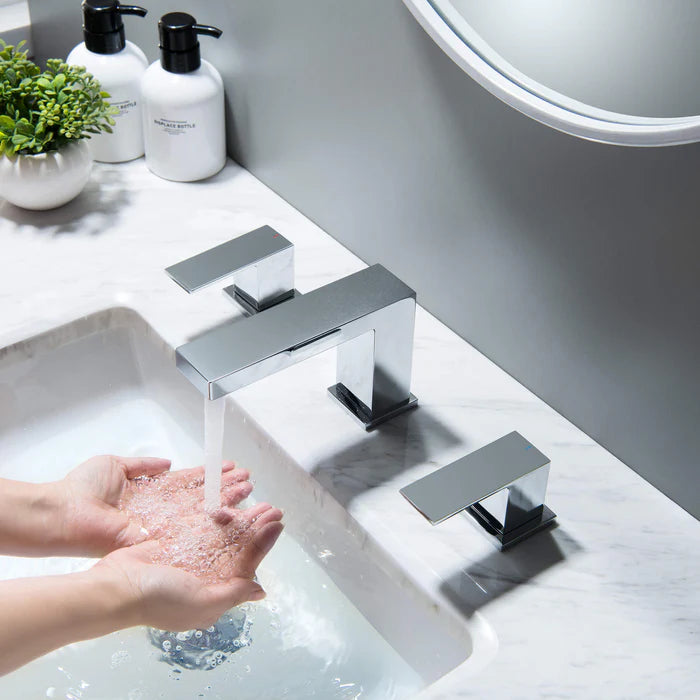 Casa Fixtures - Bathroom Faucet - Quadra 8" Widespread Bathroom Sink Faucet with Drain Assembly (CBF-1024)