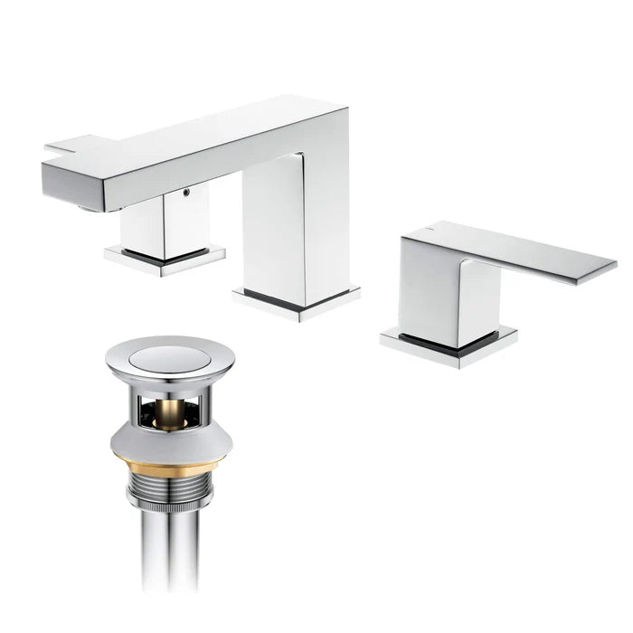 Casa Fixtures - Bathroom Faucet - Quadra 8" Widespread Bathroom Sink Faucet with Drain Assembly (CBF-1024)