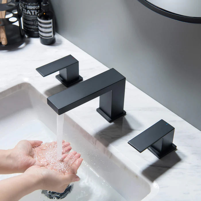 Casa Fixtures - Bathroom Faucet - Quadra 8" Widespread Bathroom Sink Faucet with Drain Assembly (CBF-1024)