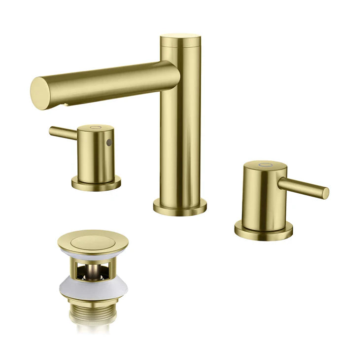 Casa Fixtures - Bathroom Faucet - Halo 8" Widespread Bathroom Sink Faucet with Drain Assembly (CBF-1025)