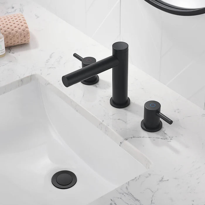 Casa Fixtures - Bathroom Faucet - Halo 8" Widespread Bathroom Sink Faucet with Drain Assembly (CBF-1025)