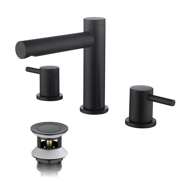 Casa Fixtures - Bathroom Faucet - Halo 8" Widespread Bathroom Sink Faucet with Drain Assembly (CBF-1025)