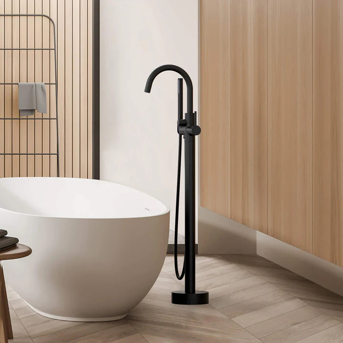Casa Fixtures - Tub Faucets - Halo Floor Mount Tub Filler With Hand Shower (CTF-3001)
