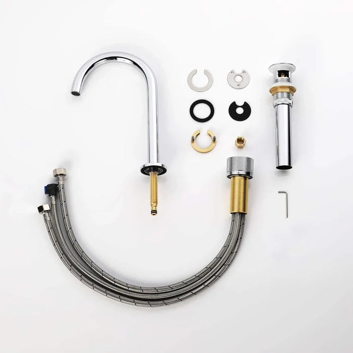 Casa Fixtures - Bathroom Faucet - Verona One Handle Two Holes Bathroom Vanity Sink Faucet with Drain Assembly (CBF-1027)