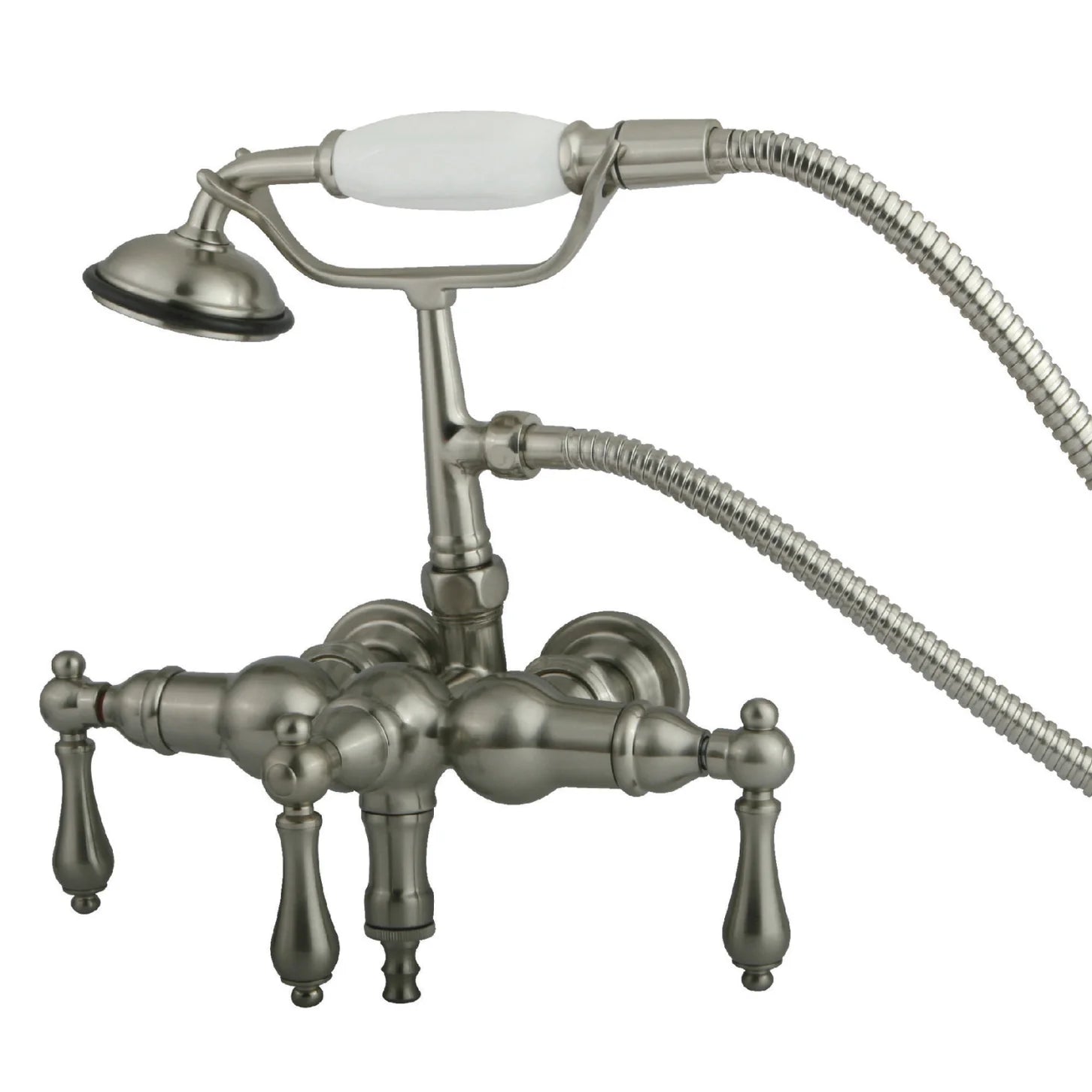 Kingston - Tub Faucets - Vintage CC19T Three-Handle 2-Hole Tub Wall Mount Clawfoot Tub Faucet with Hand Shower