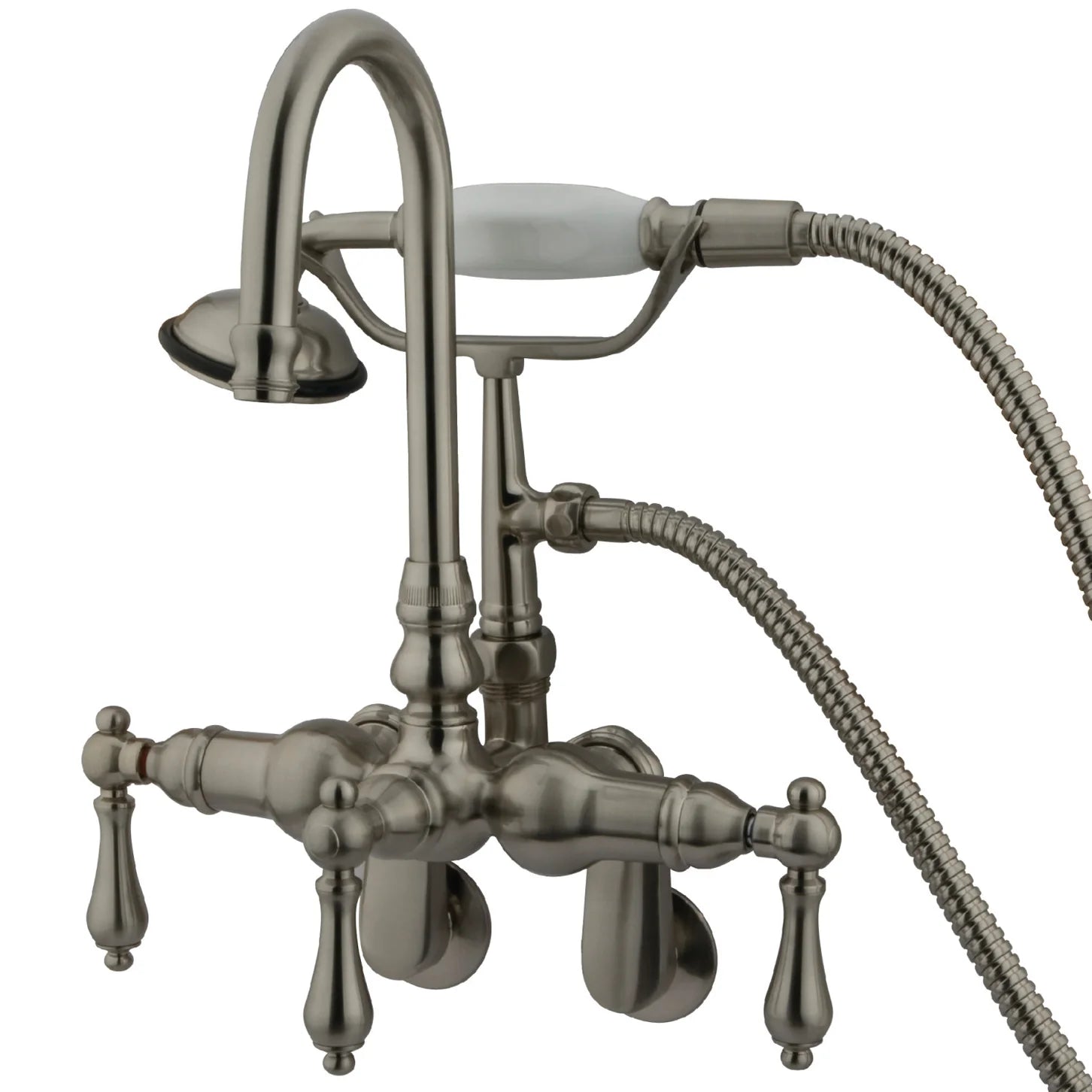 Kingston - Tub Faucets - Vintage CC301T Three-Handle 2-Hole Tub Wall Mount Clawfoot Tub Faucet with Hand Shower