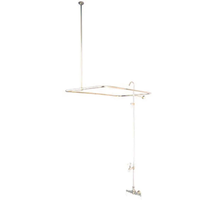 Kingston - Tub Faucets - Vintage CC65 (Porcelain Lever) Three-Handle 2-Hole Tub Wall Mount Clawfoot Tub Faucet with Shower Enclosure